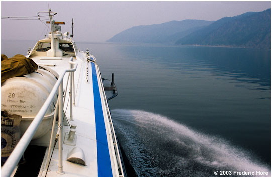 Cruising by hydrofoil Lake Baikal, Siberia